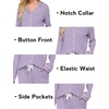 image:imageEkouaer Womens Pajamas Long Sleeve Loungewear Casual Button Down PjsLight Purple