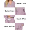 image:imageEkouaer Womens Pajamas Long Sleeve Loungewear Casual Button Down PjsPink