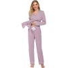 image:imageEkouaer Womens Pajamas Long Sleeve Loungewear Casual Button Down PjsPink