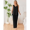 image:imageEkouaer Womens Pajamas Set Sleeveless Lounge Sets Tank Top and Pants PjsBlack