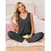 image:imageEkouaer Womens Pajamas Set Sleeveless Lounge Sets Tank Top and Pants PjsDark Grey