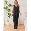 image:imageEkouaer Womens Pajamas Set Sleeveless Lounge Sets Tank Top and Pants PjsDark Grey