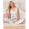 image:imageEkouaer Womens Pajamas Set Sleeveless Lounge Sets Tank Top and Pants PjsFeather White