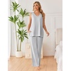 image:imageEkouaer Womens Pajamas Set Sleeveless Lounge Sets Tank Top and Pants PjsGray Stripe