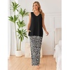 image:imageEkouaer Womens Pajamas Set Sleeveless Lounge Sets Tank Top and Pants PjsLeopard Black