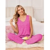 image:imageEkouaer Womens Pajamas Set Sleeveless Lounge Sets Tank Top and Pants PjsLeopard Pink