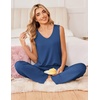 image:imageEkouaer Womens Pajamas Set Sleeveless Lounge Sets Tank Top and Pants PjsNavy Blue