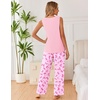 image:imageEkouaer Womens Pajamas Set Sleeveless Lounge Sets Tank Top and Pants PjsPink Butterfly