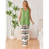image:imageEkouaer Womens Pajamas Set Sleeveless Lounge Sets Tank Top and Pants PjsTiedye Green