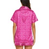 image:imageEkouaer Womens Pajamas Silk Satin Short Sleeve Button Down Pjs Shorts SetLeopard Rose