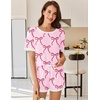 image:imageEkouaer Womens Ribbed Knit Pajama Set Short Sleeve Top Shorts PJsBow Tiepink