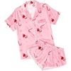 image:imageEkouaer Womens Satin Pajama Set Silk Pj Short Sets 2 Piece Loungewear S5XLPink Christmas Candy Cane