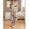 image:imageEkouaer Womens Satin Silky Pajama Set Soft Long PJs Button Down LoungewearBblack Panther Seed