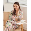 image:imageEkouaer Womens Satin Silky Pajama Set Soft Long PJs Button Down LoungewearBblack Panther Seed