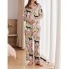image:imageEkouaer Womens Satin Silky Pajama Set Soft Long PJs Button Down LoungewearBblack Panther Seed
