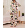 image:imageEkouaer Womens Satin Silky Pajama Set Soft Long PJs Button Down LoungewearBblack Panther Seed