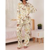 image:imageEkouaer Womens Satin Silky Pajama Set Soft Long PJs Button Down LoungewearBchampagne Horse