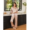 image:imageEkouaer Womens Satin Silky Pajama Set Soft Long PJs Button Down LoungewearChampagne