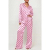 image:imageEkouaer Womens Satin Silky Pajama Set Soft Long PJs Button Down LoungewearCnational Pattern