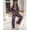image:imageEkouaer Womens Satin Silky Pajama Set Soft Long PJs Button Down LoungewearCpink Leopard