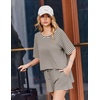 image:imageEkouaer Womens Two Piece Sets Summer Lounge Set Matching OutfitsBeige Black Striped