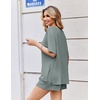 image:imageEkouaer Womens Two Piece Sets Summer Lounge Set Matching OutfitsGray Green