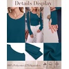 image:imageLong Sleeve Shirts for Women Thumb Hole Fitted Tops Thermal Layering TeesBlackWhiteDark Blue