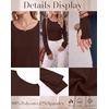 image:imageLong Sleeve Shirts for Women Thumb Hole Fitted Tops Thermal Layering TeesBrown