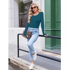 image:imageLong Sleeve Shirts for Women Thumb Hole Fitted Tops Thermal Layering TeesDark Blue
