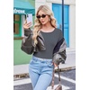 image:imageLong Sleeve Shirts for Women Thumb Hole Fitted Tops Thermal Layering TeesDark Grey