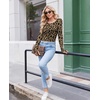 image:imageLong Sleeve Shirts for Women Thumb Hole Fitted Tops Thermal Layering TeesLeopard