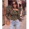 image:imageLong Sleeve Shirts for Women Thumb Hole Fitted Tops Thermal Layering TeesLeopard