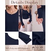 image:imageLong Sleeve Shirts for Women Thumb Hole Fitted Tops Thermal Layering TeesNavy Blue