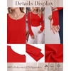 image:imageLong Sleeve Shirts for Women Thumb Hole Fitted Tops Thermal Layering TeesRed