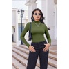 image:imageTurtleneck Tops for Women Long Sleeve Mock Neck Shirts Thermal UnderwearArmy Green