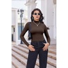 image:imageTurtleneck Tops for Women Long Sleeve Mock Neck Shirts Thermal UnderwearBrown