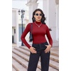 image:imageTurtleneck Tops for Women Long Sleeve Mock Neck Shirts Thermal UnderwearDark Red