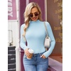 image:imageTurtleneck Tops for Women Long Sleeve Mock Neck Shirts Thermal UnderwearLight Blue