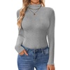 image:imageTurtleneck Tops for Women Long Sleeve Mock Neck Shirts Thermal UnderwearLight Gray