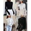 image:imageTurtleneck Tops for Women Long Sleeve Mock Neck Shirts Thermal UnderwearLight Khaki