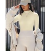 image:imageTurtleneck Tops for Women Long Sleeve Mock Neck Shirts Thermal UnderwearLight Khaki