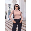 image:imageTurtleneck Tops for Women Long Sleeve Mock Neck Shirts Thermal UnderwearLight Pink