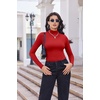image:imageTurtleneck Tops for Women Long Sleeve Mock Neck Shirts Thermal UnderwearRed