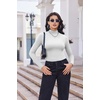 image:imageTurtleneck Tops for Women Long Sleeve Mock Neck Shirts Thermal UnderwearWhite