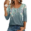 image:imageEkouaer 34 Sleeve Womens Tops Scoop Neck T Shirts 2026 Casual Basic TeesFlower Printwf71