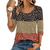 image:imageEkouaer 34 Sleeve Womens Tops Scoop Neck T Shirts 2026 Casual Basic TeesFlowersxh553