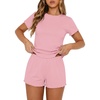 image:imageEkouaer Cute Pajama Sets for Women Summer Short Sleeve Lounge Sets SXXLPink