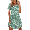Green White Florals