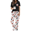 image:imageEkouaer Pajama Sets for Women 2 Piece Short Sleeve Pj V Neck Chest PocketHalloween Kitty