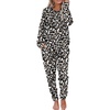 image:imageEkouaer Pajamas Womens Long Sleeve Pj Set Soft 2 Piece LoungewearWhite Leopard